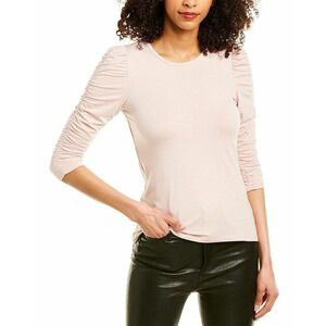 Bailey 44 Revolve Top Women's Size Medium Light Pink Rouched Long Sleeve Blouse